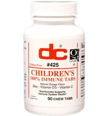 Children's Immune Tabs Zinc, C, D3,  Natural Orange Flavor